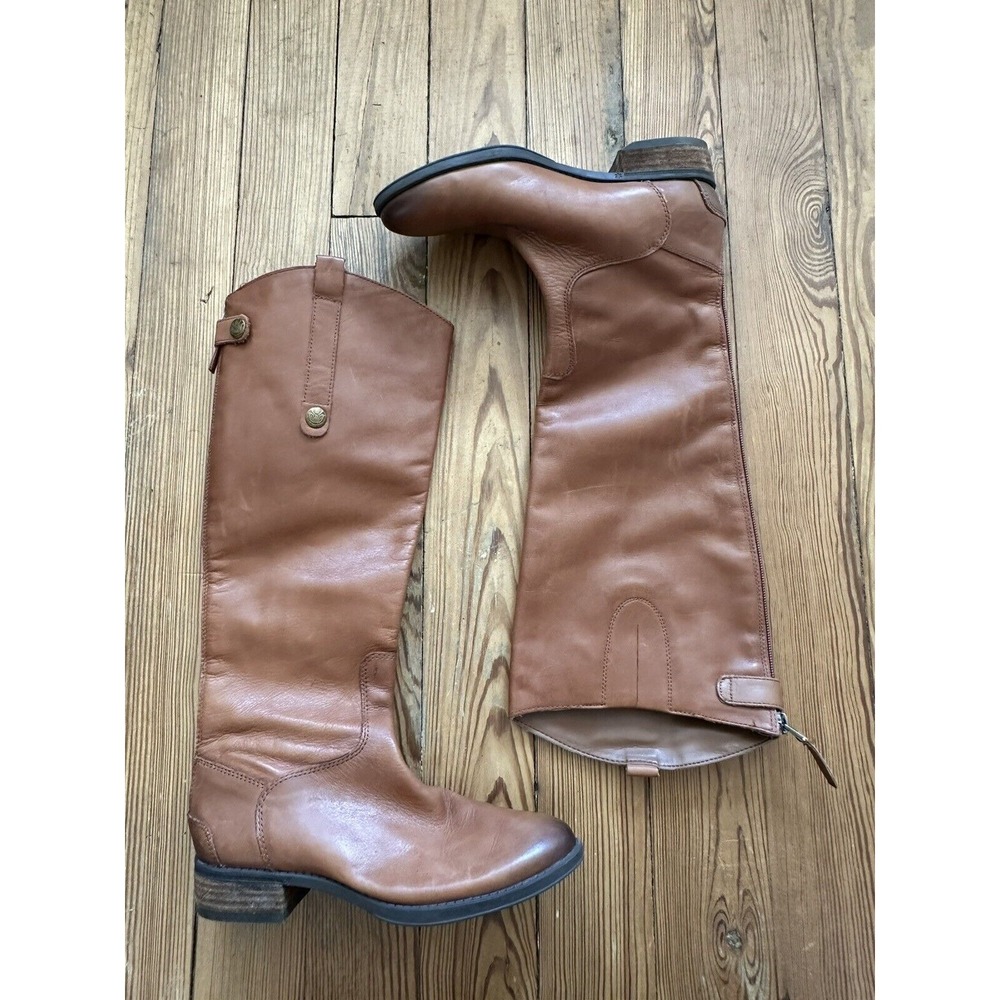 Sam Edelman Penny 2 Riding Boots Knee High sz 6 M Whiskey Leather Tan Brown